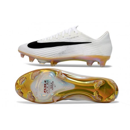Nike Crampons Zoom Mercurial Vapor XVII Elite FG Blanc Noir Or