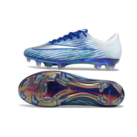 Nike Crampons Zoom Mercurial Vapor XVII Elite FG Bleu Blanc Argent