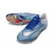 Nike Crampons Zoom Mercurial Vapor XVII Elite FG Bleu Blanc Argent