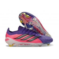 Chaussures Adidas Predator Elite L FG Violet Rose Noir
