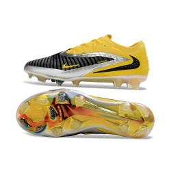 Crampons Nike Phantom 6 Elite Low FG Noir Jaune Argent