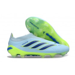 Crampons Adidas Predator Elite Laceless FG Bleu