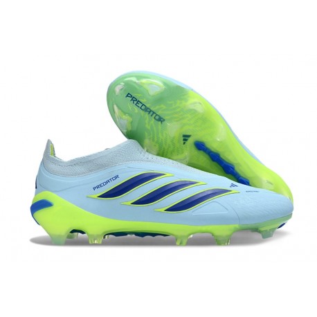 Crampons Adidas Predator Elite Laceless FG Bleu