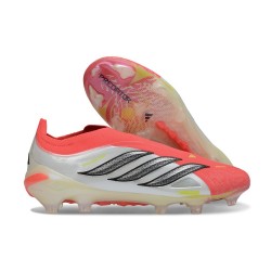 Crampons Adidas Predator Elite Laceless FG Rouge Blanc Noir
