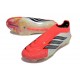 Crampons Adidas Predator Elite Laceless FG Rouge Blanc Noir