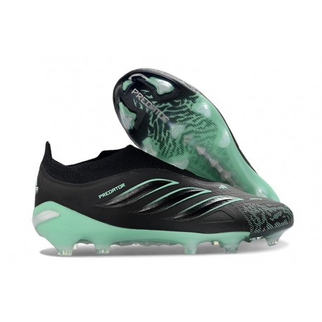 Crampons Adidas Predator Elite Laceless FG Noir Vert