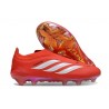 Crampons Adidas Predator Elite Laceless FG Rouge Blanc