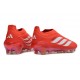 Crampons Adidas Predator Elite Laceless FG Rouge Blanc