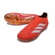Crampons Adidas Predator Elite Laceless FG Rouge Blanc