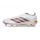 Crampons Adidas Predator Elite Laceless FG Blanc Rouge