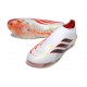Crampons Adidas Predator Elite Laceless FG Blanc Rouge