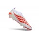 Crampons Adidas Predator Elite Laceless FG Blanc Rouge