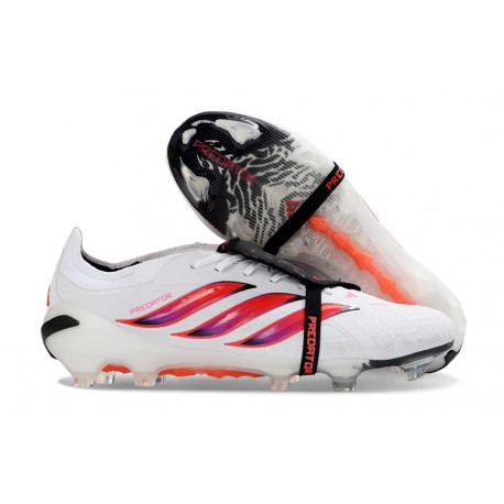 Adidas Predator 26 Foldover Tongue Elite FG Blanc Rouge Noir