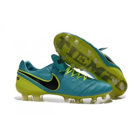 Chaussures Nike Tiempo Legend 6 FG Pas Cher Bleu Noir Volt