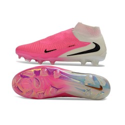 Crampons de Football Nike Phantom 6 Elite High FG Rose Blanc