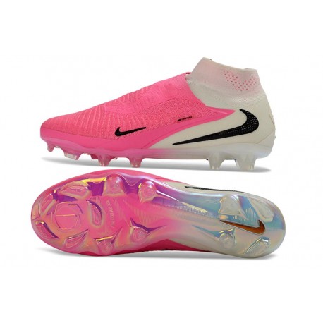 Crampons de Football Nike Phantom 6 Elite High FG Rose Blanc