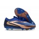 Crampons Nike Phantom 6 Elite Low FG Bleu Marine Cuivre Métallique