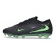 Chaussures de Football Nike Phantom 6 Elite Low FG Noir Vert Illusion
