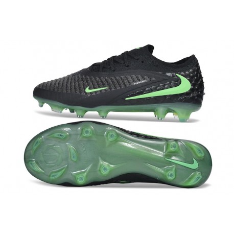Chaussures de Football Nike Phantom 6 Elite Low FG Noir Vert Illusion
