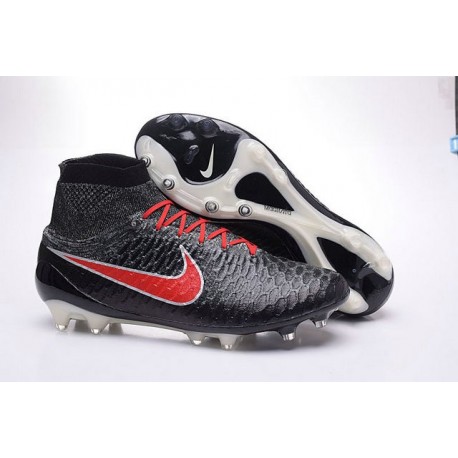 Nouvelle Crampons Nike Magista Obra FG Hommes Noir Rouge Blanc