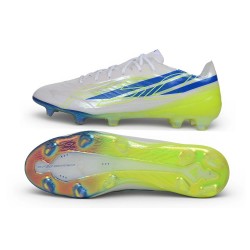 Chaussure Neuf NOUVEAU adidas F50 Hyperfast Elite FG Blanc Bleu Jaune