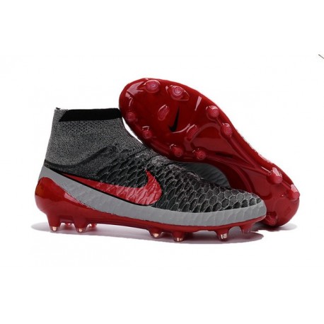 2016 Chaussure de Football Nike Magista Obra FG Gris Noir Rouge