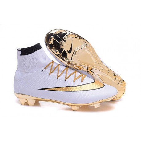 2016 Chaussures Nike Mercurial Superfly FG Blanc Or Noir