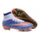 Nouveau Chaussures de Football Nike Mercurial Superfly 4 FG Bleu Orange Blanc