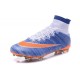 Nouveau Chaussures de Football Nike Mercurial Superfly 4 FG Bleu Orange Blanc