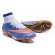 Nouveau Chaussures de Football Nike Mercurial Superfly 4 FG Bleu Orange Blanc