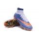 Nouveau Chaussures de Football Nike Mercurial Superfly 4 FG Bleu Orange Blanc