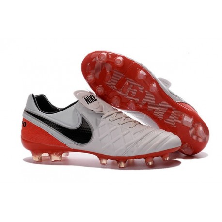 Nike 2016 Chaussures Nike Tiempo Legend VI FG Blanc Rouge Noir