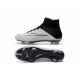 Nouveau Chaussures de Football Nike Mercurial Superfly 4 FG Blanc Noir Cuir