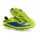 Nouveau Nike Hypervenom Phantom FG Chaussure de Football Hommes Bleu Vert