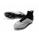 Nouveau Chaussures de Football Nike Mercurial Superfly 4 FG Blanc Noir Cuir