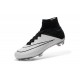 Nouveau Chaussures de Football Nike Mercurial Superfly 4 FG Blanc Noir Cuir