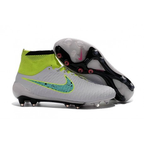 Nouvelle Crampons Nike Magista Obra FG Hommes Blanc Volt Vert Noir
