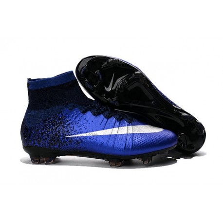 2016 Chaussures Nike Mercurial Superfly FG Bleu Royal Argent Bleu