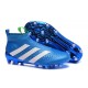 Nouveau Chaussures de Football Adidas Ace16+ Purecontrol FG/AG Bleu Blanc