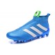 Nouveau Chaussures de Football Adidas Ace16+ Purecontrol FG/AG Bleu Blanc