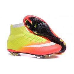 2016 Chaussures Nike Mercurial Superfly FG Jaune Orange Blanc Noir