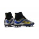 Nouveau Chaussures de Football Nike Mercurial Superfly Heritage FG Noir Argenté Bleu Jaune