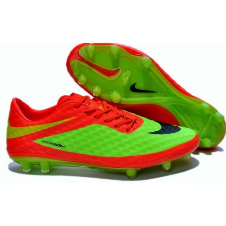 2014 FIFA Coupe du monde Brésil Nike Hypervenom Phantom FG Vert Rouge Noir