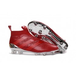 Nouveau Chaussures de Football Adidas Ace16+ Purecontrol FG/AG Argenté Rouge