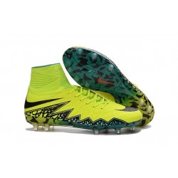 2016 Crampons Nike HyperVenom Phantom II FG Football Volt Noir Hyper Turquoise