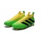 Nouveau Chaussures de Football Adidas Ace16+ Purecontrol FG/AG Solar Vert Jaune Noir - Jeux Olympiques Brésil