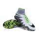 Nike HyperVenom Phantom II FG Football Crampons Blanc Vert Gris Noir