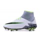 Nike HyperVenom Phantom II FG Football Crampons Blanc Vert Gris Noir
