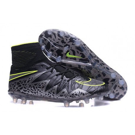 2016 Crampons Nike HyperVenom Phantom II FG Football Noir Hématite Volt