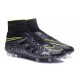 2016 Crampons Nike HyperVenom Phantom II FG Football Noir Hématite Volt